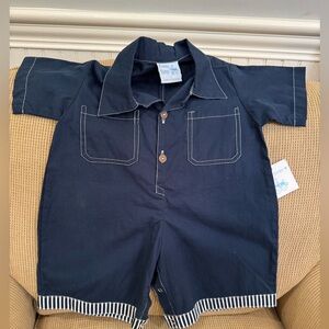 Navy Blue Kids Romper- Frumpy Rumps brand